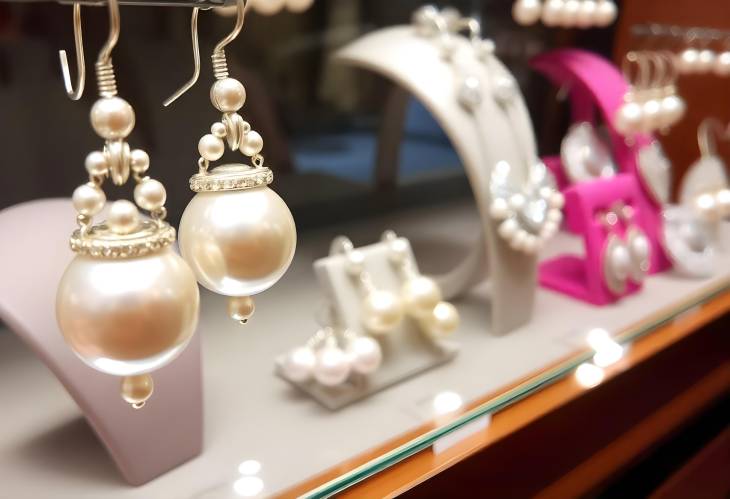 Charming Pearl Earrings Showcase Luxurious Jewelry Display